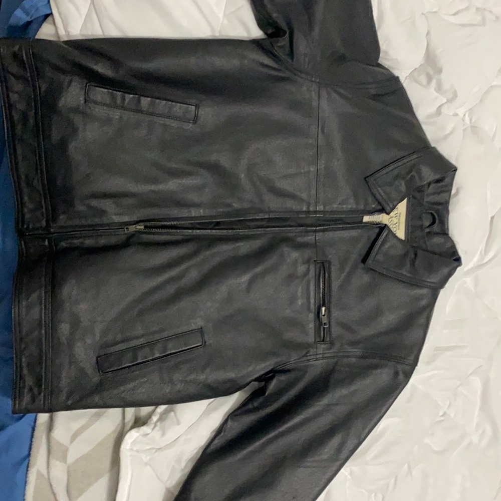 I am selling a black leather jacket